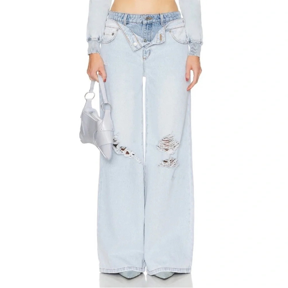 SER.O.YA Saphira Double Waistband Wide Leg Jeans in Skylight NWT - Picture 6 of 16